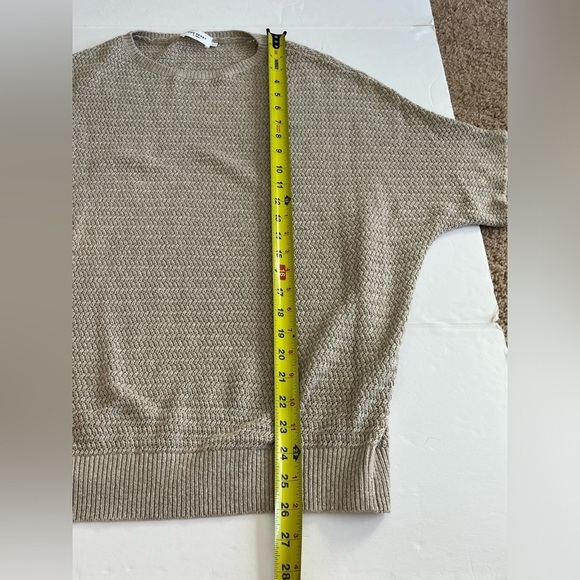 The Reset R Label Linen Blend Short Sleeve Sweater Beige Size Large - Picture 7 of 7